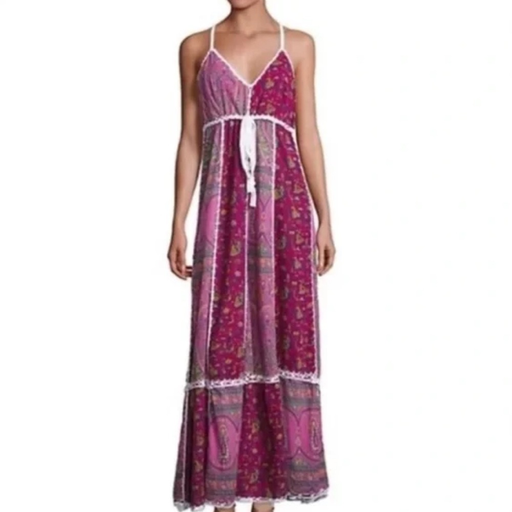 Calypso St. Barth Pink Halter Sundress Maxi